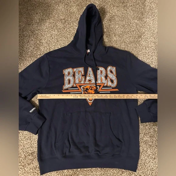 Mitchell N Ness Chicago Bears Hoodie Sweatshirt - Picture 5 of 5